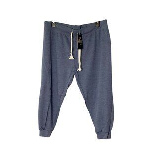 Coco Limon Blue Jogger Sweatpants XL Drawstring Ribbed Cuffs Women Size XL NEW